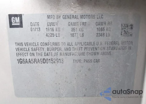 2013 Cadillac Ats Standard z USA, uszkodzony, nr VIN 1G6AA5RA9D0152913